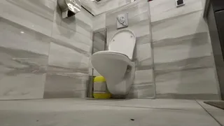 CONSTIPATION in long skirt - Loud farts in office toilet