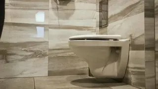 Toilet visit at work Loud splashes
