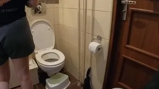 Exhausted on toilet