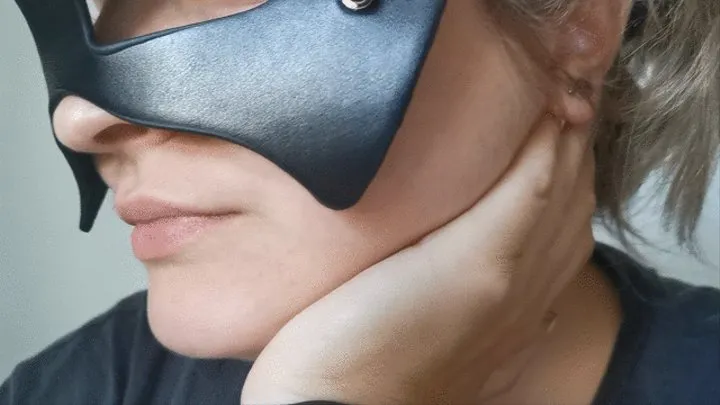 Earring fetish clip with sexy black mask