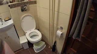 Morning Toilet video - opening fart and sexy long legs with muscular calf