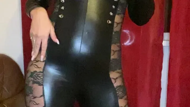 Smoking in catsuit