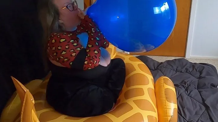 Blow To Pop On Inflatable Giraffe