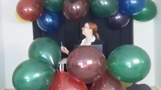 Secretary Pops Her Balloons