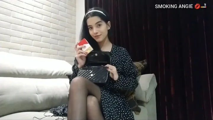 Smoking in pantyhose - shoe & foot play