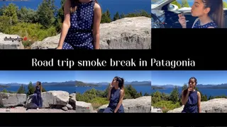 Road trip smoke break in Patagonia - travel with Angie