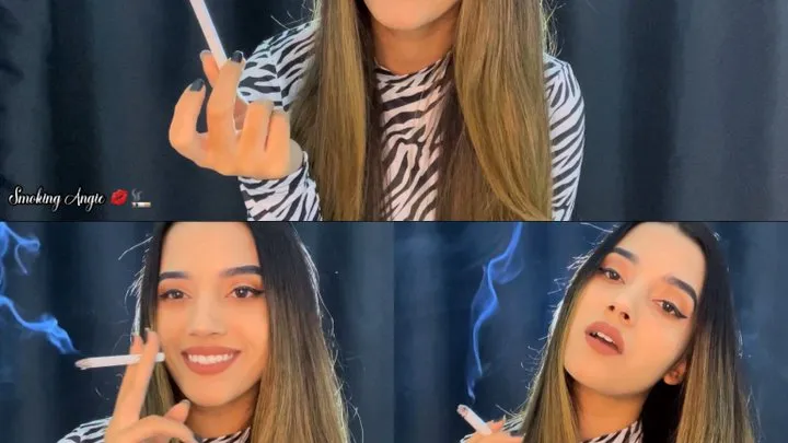 Angie get you addicted to cigarettes with her special cigarette!