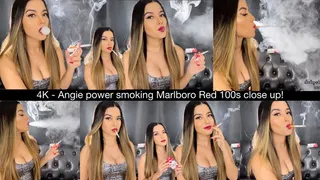 - Angie power smoking marlboro red 100s close up!