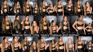 VS 120's, heavy makeup and leather outfit!