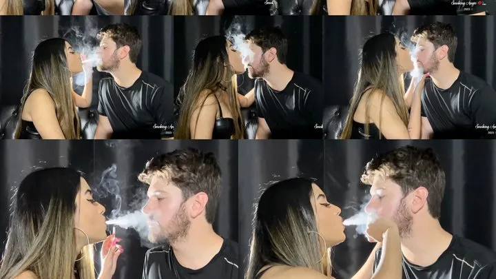 Blowing smoke on my boyfriend's nose! - a custom clip