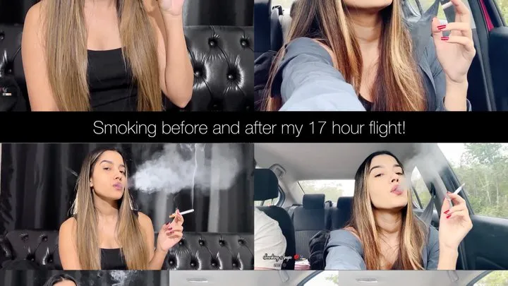 Smoking before going to the airport and hotboxing the car after 17 hours without smoking! Abstinence challenge!