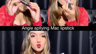 Angie applying red lipstick! - custom clip