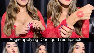 Angie appplying Dior liquid red lipstick! - a custom clip