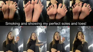 Smoking and showing you my soles and toes!