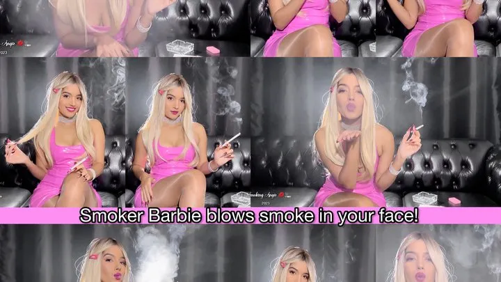 Smoker Barbie blows smoke in your face!