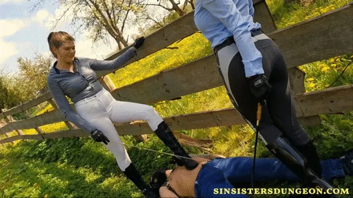 Suffering under riding boots & spurs (Liara Sin & Melisande Sin)