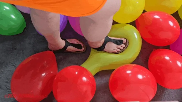 Mila in Birkenstock - Balloon popping (View 1)