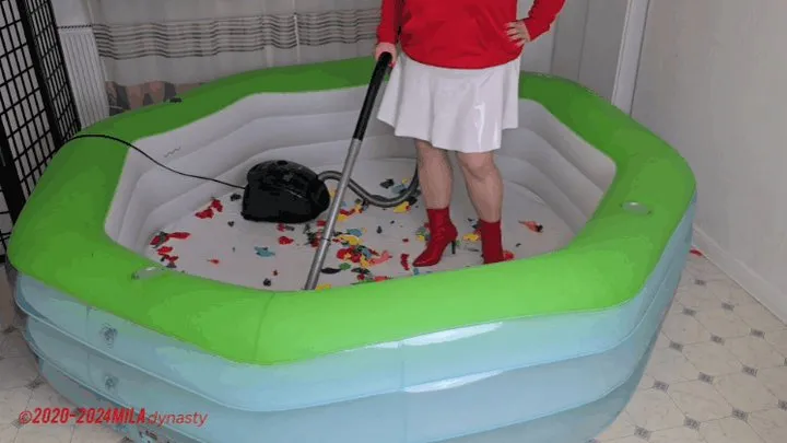 Mila Lifeguard in the pool - Vacuuming