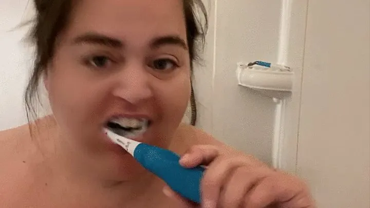 Brushing my teeth and tongue in the shower