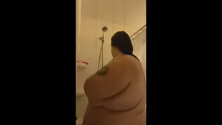Scrub a dub dub, fat girl in a shower