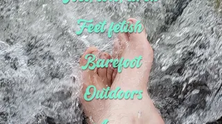 Barefoot in the river, sole, arch, toes