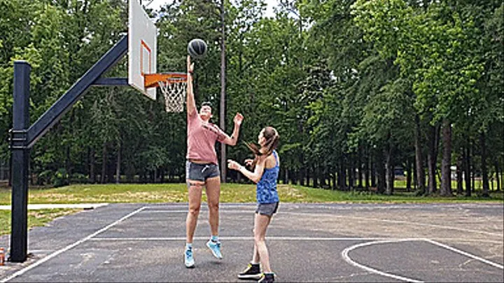 Amazon Vanessa Dominates Short Petite Katy Faery On The Basketball Court