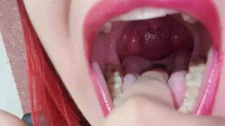 Sexy red lipstick mouth