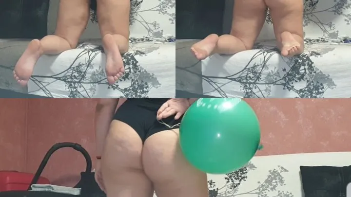 playing with my balloon and ass