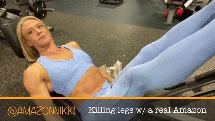 Stunning real life Amazonian goddess crushes leg day in hot yoga pants! Wow!