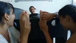 Dori Experiences Her First Stocked Bare Foot Tickling!