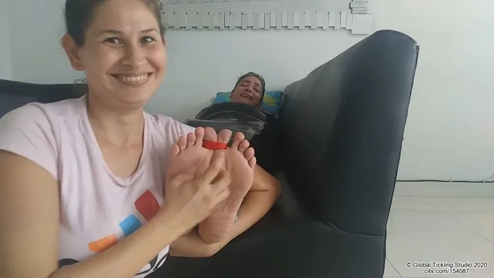 Marisol Gives Mrs Aura An Electric Mummified Foot Tickling!