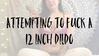 Attempting to Fuck a 12 Inch Dildo