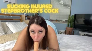 Sucking Injured StepBrother's Cock