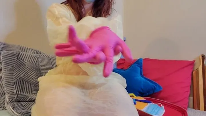 Nurse Gives Pink Glove Tease