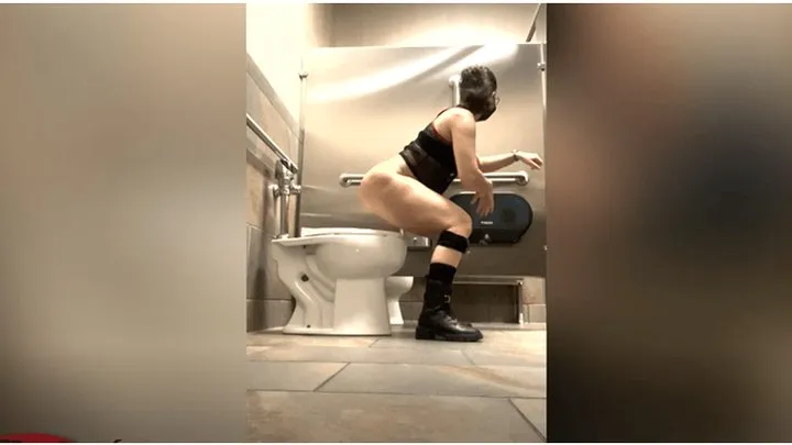 Pee in public bathroom at the gym( )