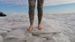 Barefoot on sea ice