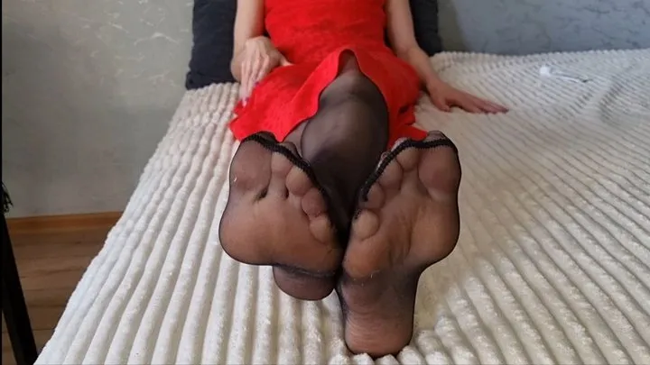 Black nylon soles tease