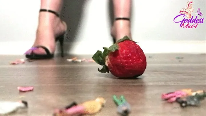 Crushing Strawberries and Tiny Little People Under My Feet *SLOW MO*