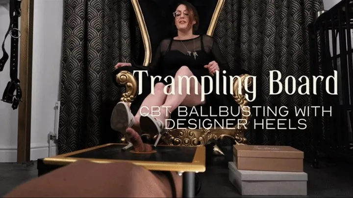 Trampling Board CBT Ballbusting with Designer Heels