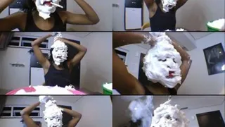 TOTAL HUMILIATION SMOKE AND SHAVIN CREAM IN YOUR FACE - PRISCILINHA THE IDIOT SLAVE - CLIP 3