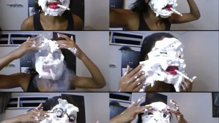 TOTAL HUMILIATION SMOKE AND SHAVIN CREAM IN YOUR FACE - PRISCILINHA THE IDIOT SLAVE - CLIP 2