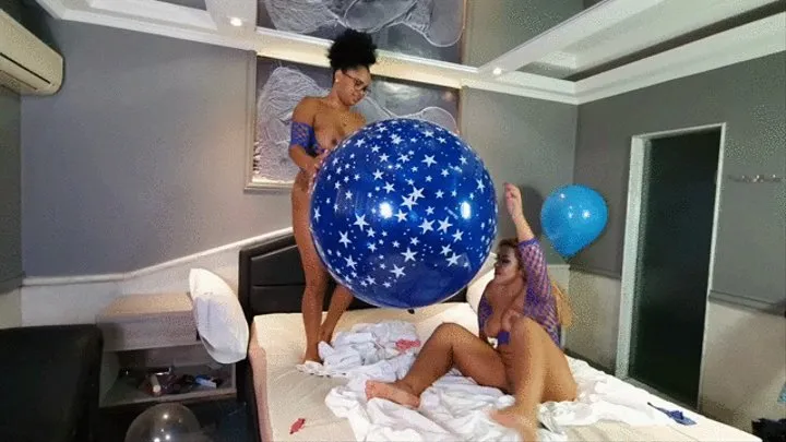 INTERRACIAL LESBIAN LOVERS HORNY FOR BALLONS - BY REBECA SANTOS AND AMANDINHA - NEW KC 2021 - CLIP 3