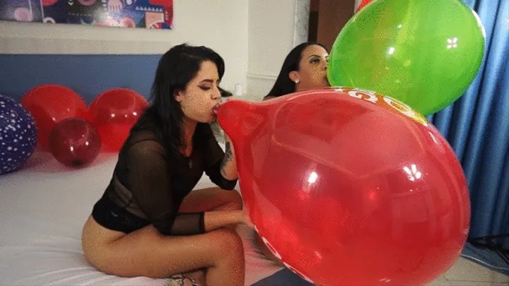 WILD KISSES WITH VERY HORNY IN BALLONS -- BY ADRIANA FULLER & THAY FLORES - CLIP 3