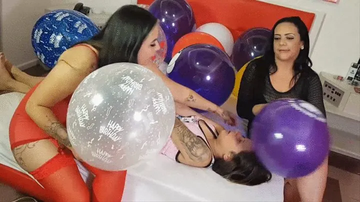 TWO CRUEL FRIENDS MAKING THE SLAVE SUFFER FOR FEAR OF BALLOONS --- BY ADRIANA FULLER & MORENA ROSA - NEW KC 2020 - CLIP 2