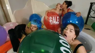 5 GIRLS DELICIOUS PARTY WITH BALLOONS AND LOTS OF HOT KISSES --- NEW KC 2022 - CLIP 4