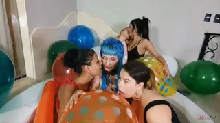 5 GIRLS DELICIOUS PARTY WITH BALLOONS AND LOTS OF HOT KISSES --- NEW KC 2022 - CLIP 2