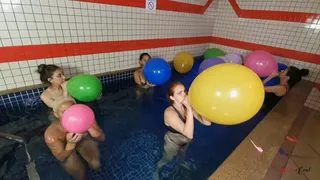 THE BALLOON PARTY 5 GIRLS IN THE POOL - NEW KC 2022 - CLIP 2