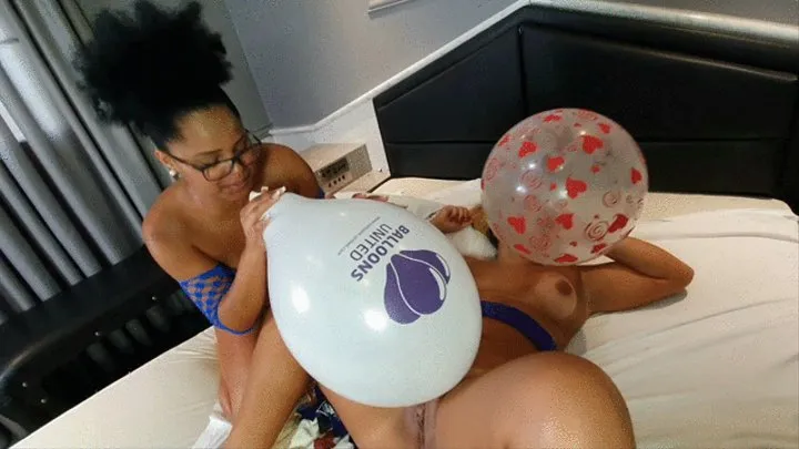 INTERRACIAL LESBIAN LOVERS HORNY FOR BALLONS -- BY REBECA SANTOS AND AMANDINHA - CLIP 7