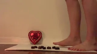 Big Feet Crushes Valentine's Chocolates