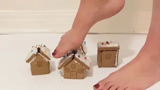 Giantess Crushes Gingerbread Houses